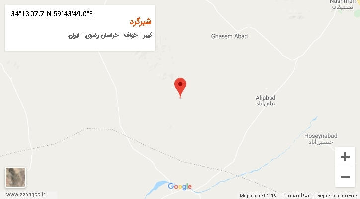 روستای شیرگرد بر روی نقشه