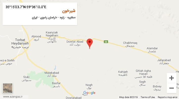 روستای شیرخون بر روی نقشه