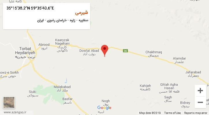 روستای شیرمی بر روی نقشه