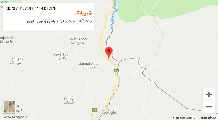 روستای شیرپلنگ بر روی نقشه