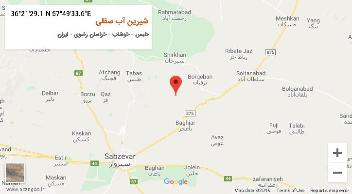 روستای شیرین آب سفلی بر روی نقشه