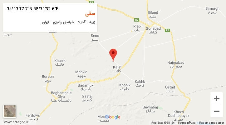 روستای سقی بر روی نقشه