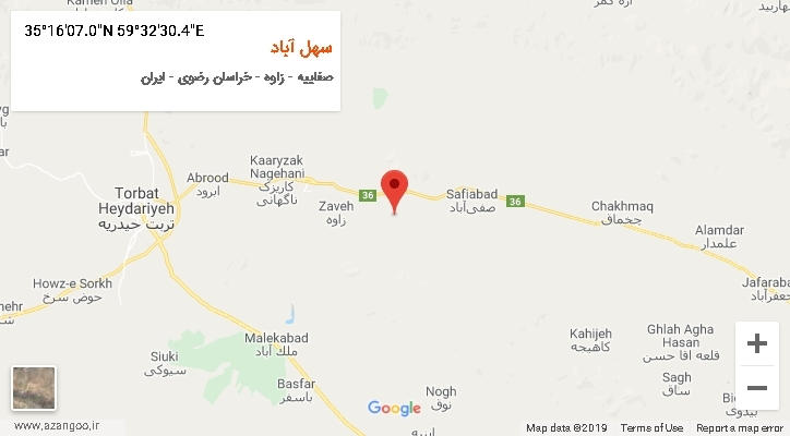 روستای سهل آباد بر روی نقشه