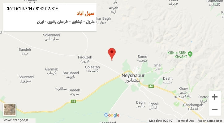 روستای سهل آباد بر روی نقشه