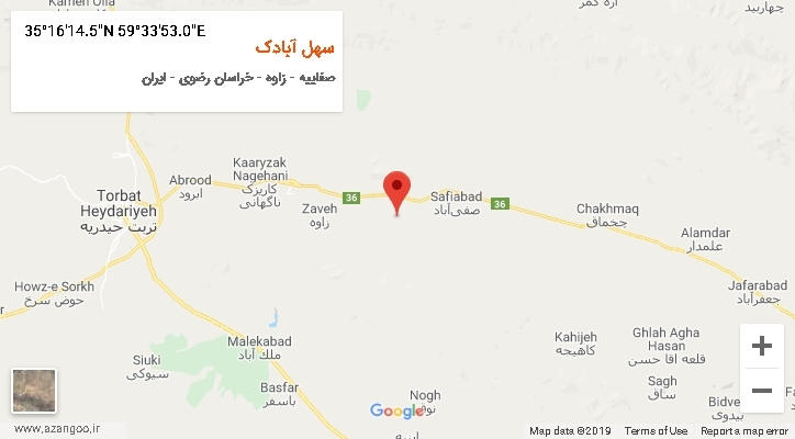 روستای سهل آبادک بر روی نقشه