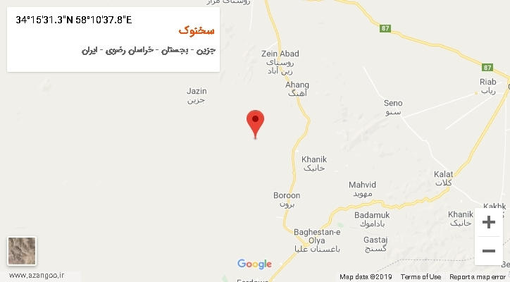 روستای سخنوک بر روی نقشه