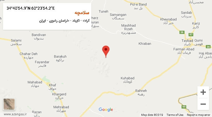 روستای سلامچه بر روی نقشه