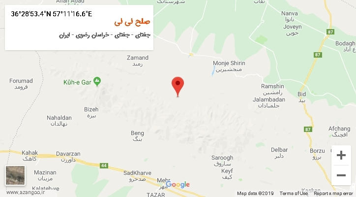 روستای صلح لی لی بر روی نقشه