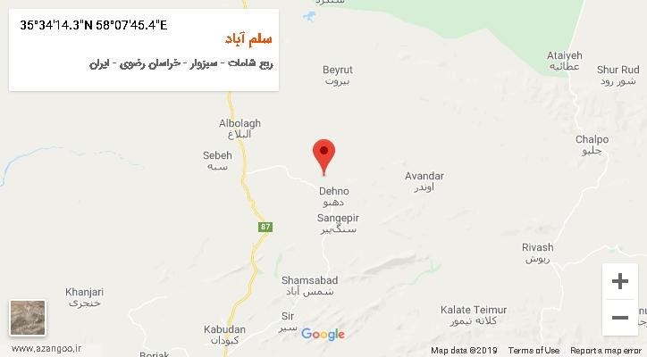 روستای سلم آباد بر روی نقشه