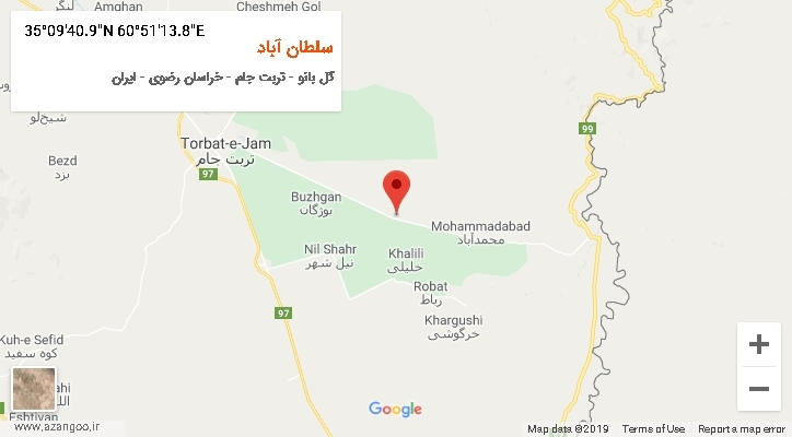 روستای سلطان آباد بر روی نقشه