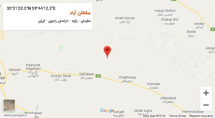روستای سلطان آباد بر روی نقشه