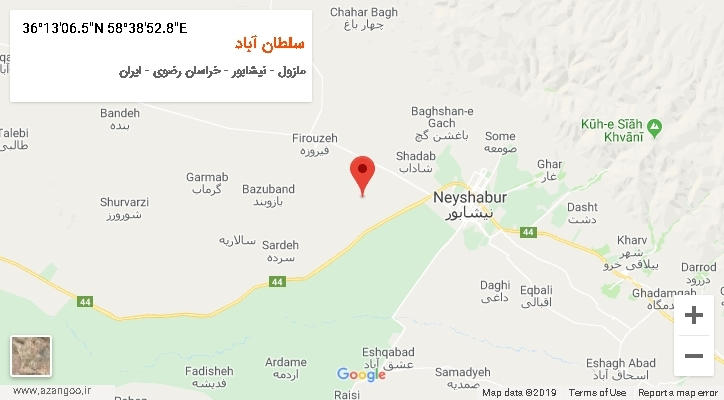 روستای سلطان آباد بر روی نقشه