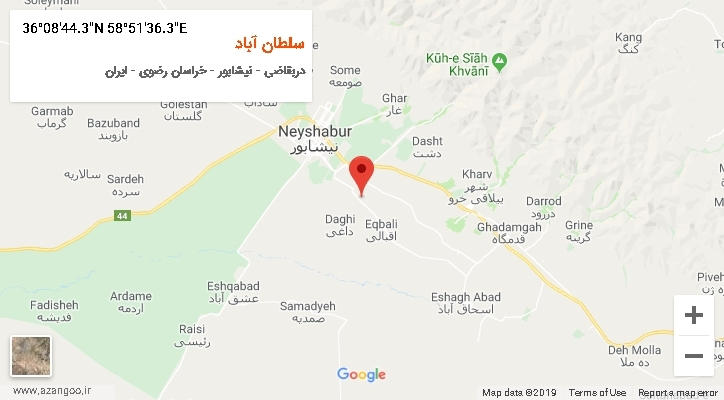روستای سلطان آباد بر روی نقشه