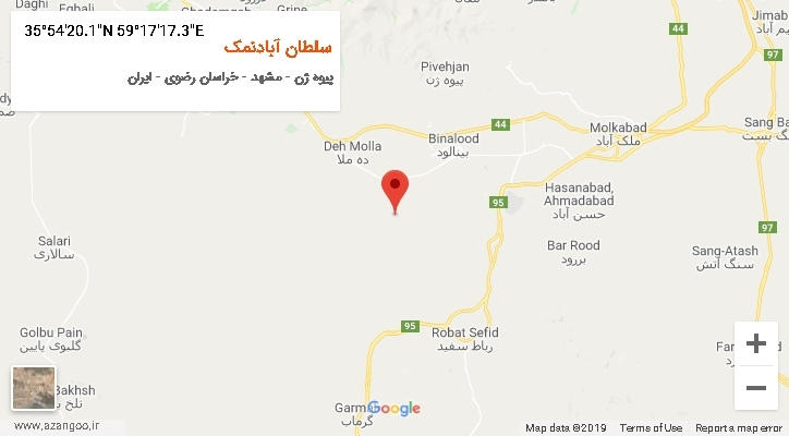 روستای سلطان آبادنمک بر روی نقشه