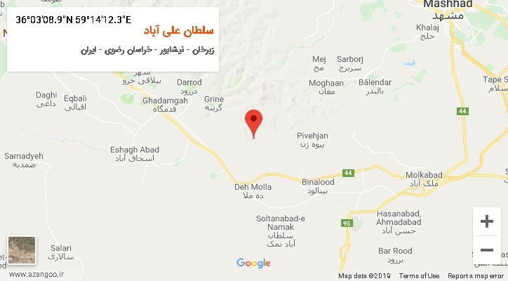 روستای سلطان علی آباد بر روی نقشه