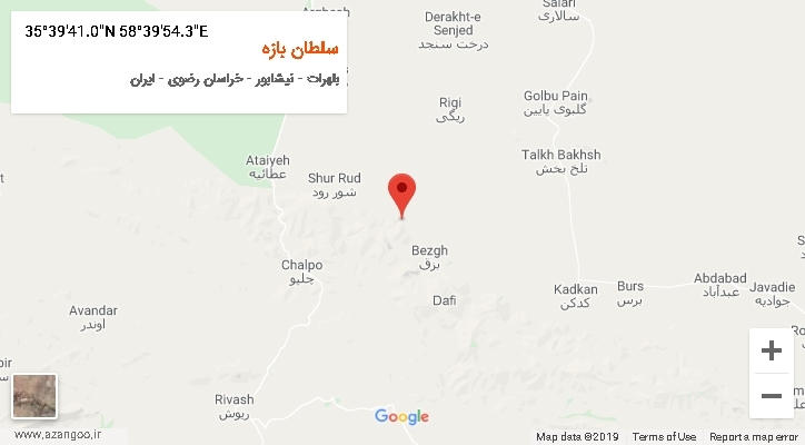 روستای سلطان بازه بر روی نقشه