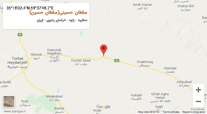 روستای سلطان حسینی(سلطان حسین) بر روی نقشه