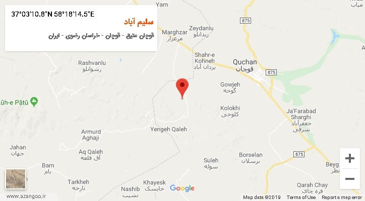 روستای سلیم آباد بر روی نقشه