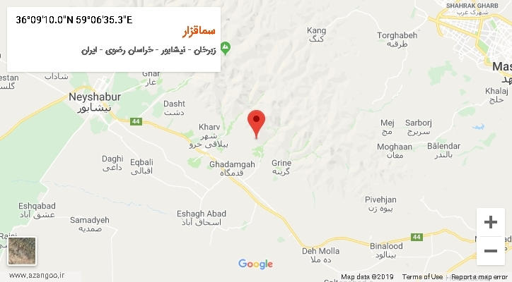 روستای سماقزار بر روی نقشه