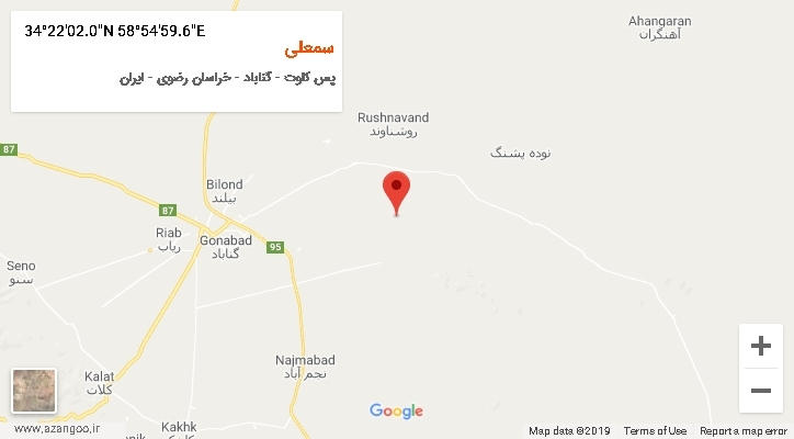 روستای سمعلی بر روی نقشه
