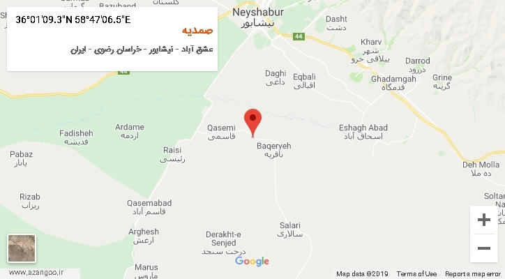 روستای صمدیه بر روی نقشه