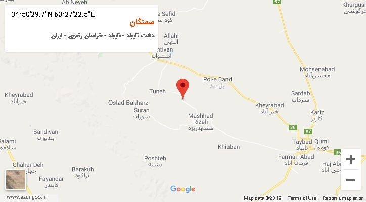 روستای سمنگان بر روی نقشه