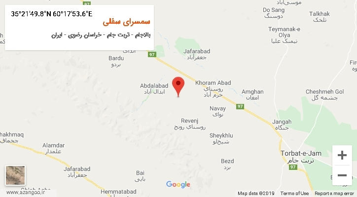 روستای سمسرای سفلی بر روی نقشه