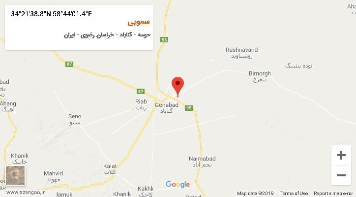 روستای سمویی بر روی نقشه