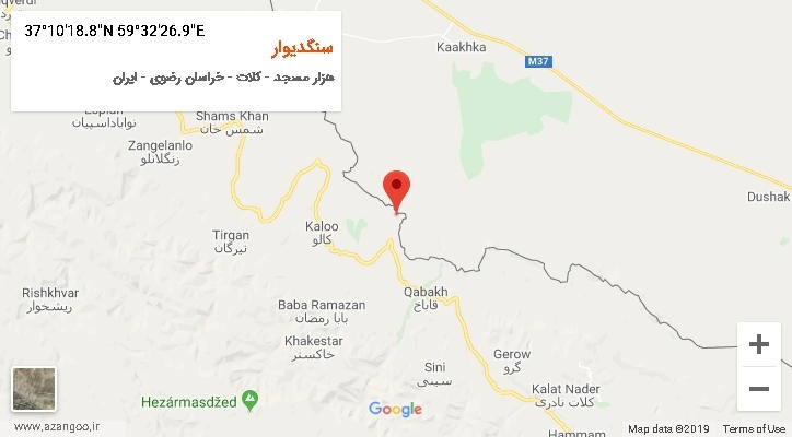 روستای سنگدیوار بر روی نقشه