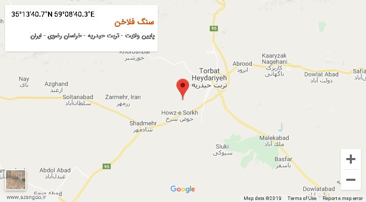 روستای سنگ فلاخن بر روی نقشه