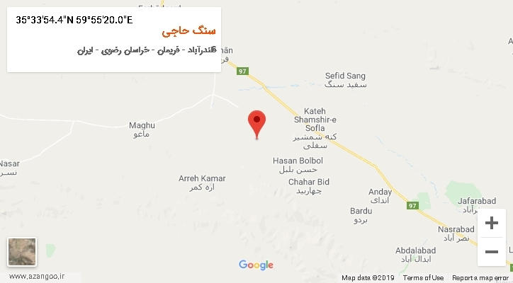 روستای سنگ حاجی بر روی نقشه