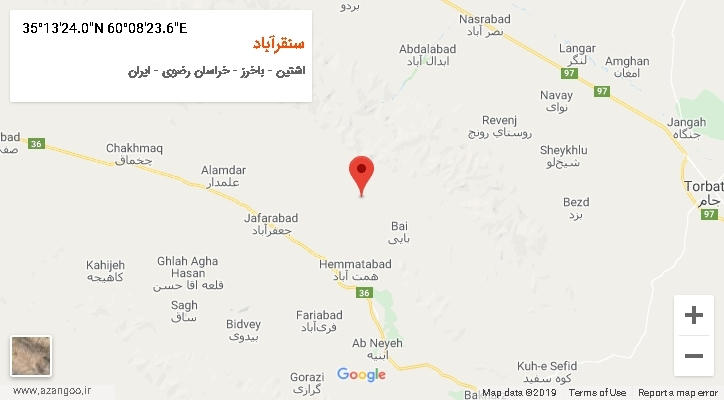 روستای سنقرآباد بر روی نقشه