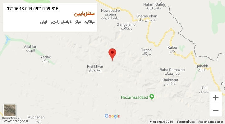 روستای سنقزپایین بر روی نقشه