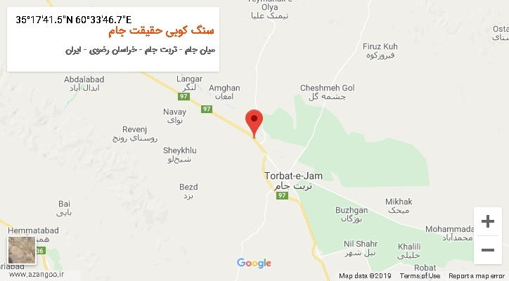 روستای سنگ کوبی حقیقت جام بر روی نقشه