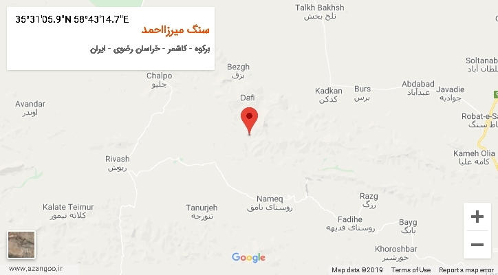 روستای سنگ میرزااحمد بر روی نقشه