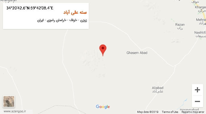 روستای سنه علی آباد بر روی نقشه