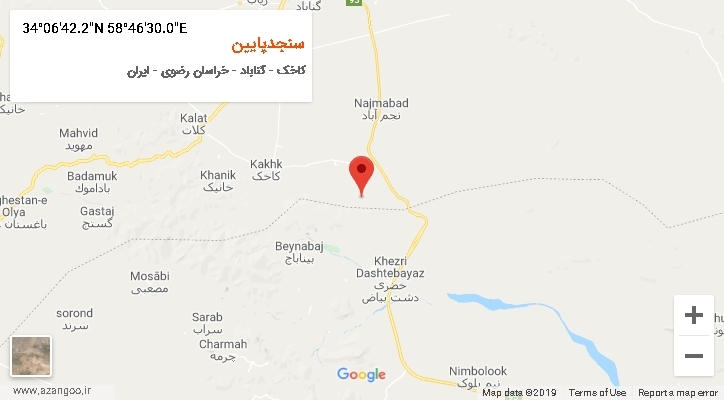 روستای سنجدپایین بر روی نقشه