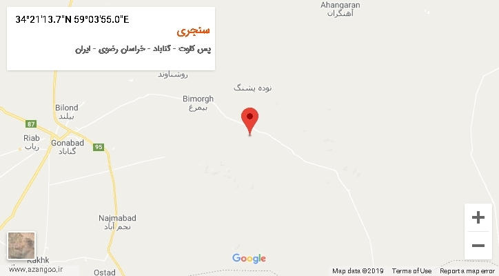 روستای سنجری بر روی نقشه