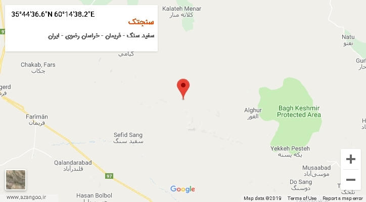 روستای سنجتک بر روی نقشه
