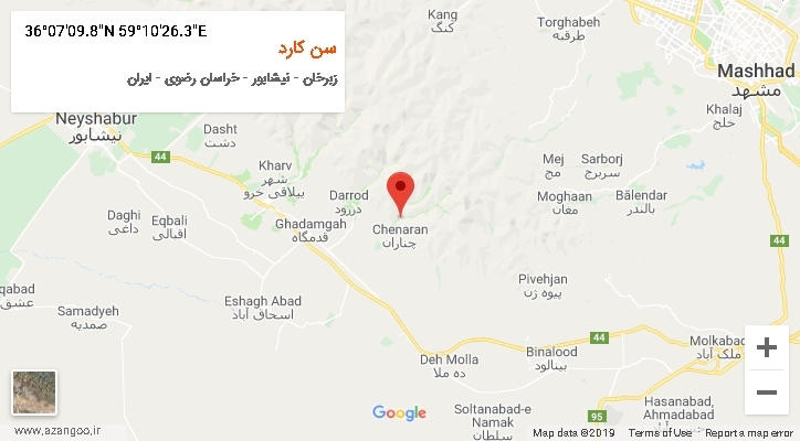 روستای سن کارد بر روی نقشه