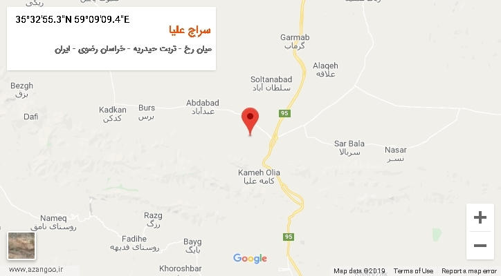 روستای سراج علیا بر روی نقشه