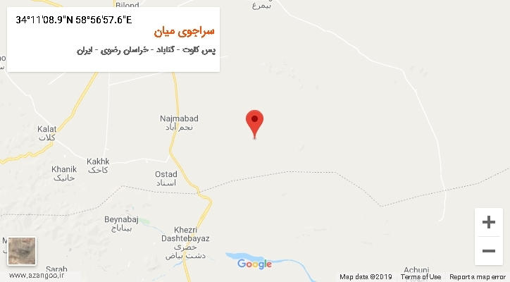روستای سراجوی میان بر روی نقشه