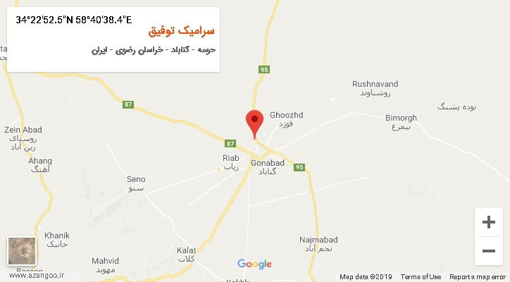 روستای سرامیک توفیق بر روی نقشه