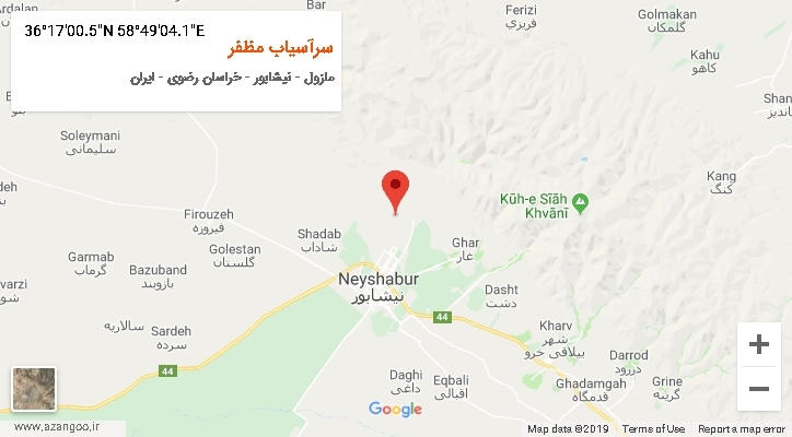 روستای سرآسیاب مظفر بر روی نقشه