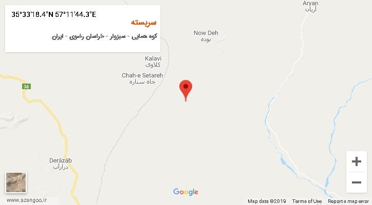 روستای سربسته بر روی نقشه