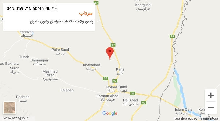 روستای سرداب بر روی نقشه