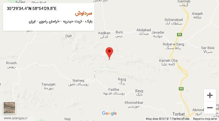 روستای سرداوش بر روی نقشه