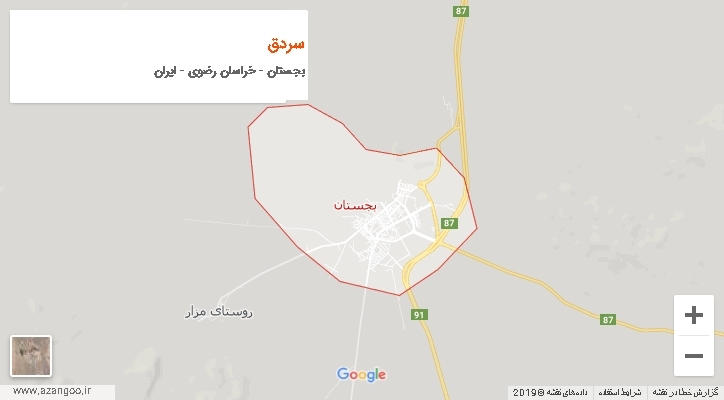 دهستان سردق بر روی نقشه