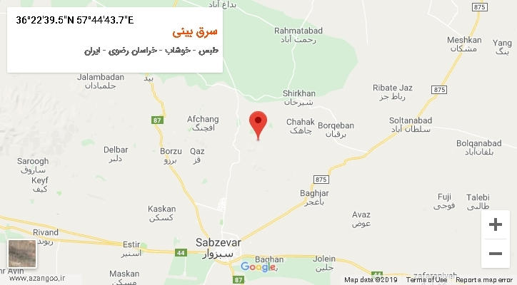روستای سرق بینی بر روی نقشه