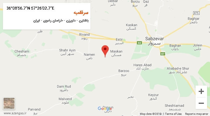 روستای سرقلمبه بر روی نقشه